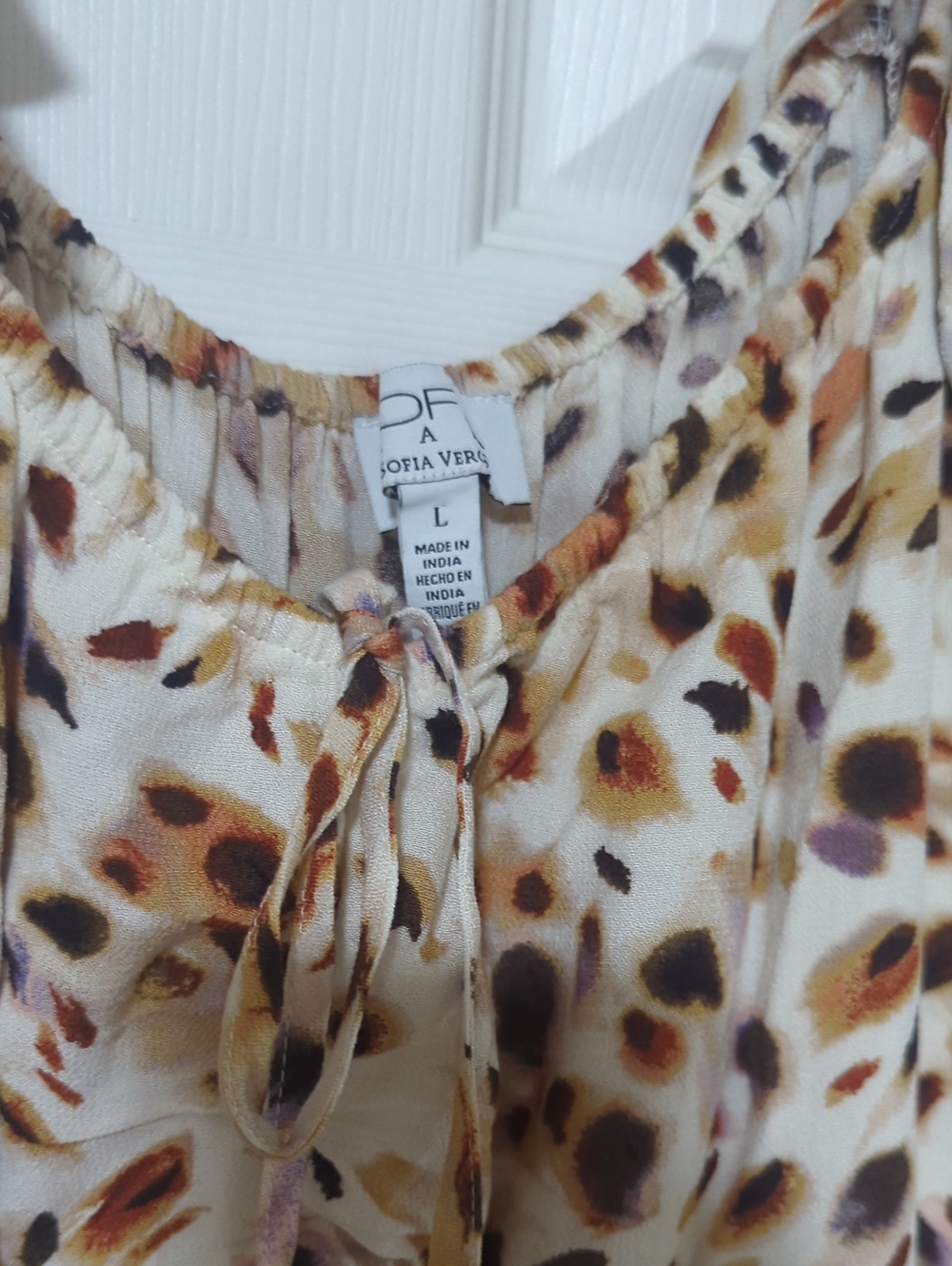sofia by sofia vergara Cream Leopard-Print Ruffle Tank - Picture 4 of 5